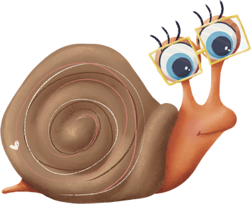 Schnecke Frieda mit Brille